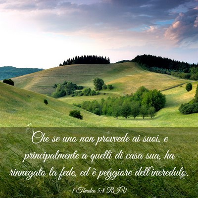 Picture 03 - 1 Timoteo 5:8 RIV - Che se uno non provvede ai suoi, e principalmente - Bible Verse Picture