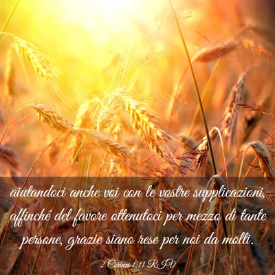 Picture 03 - 2 Corinzi 1:11 RIV - aiutandoci anche voi con le vostre supplicazioni, - Bible Verse Picture