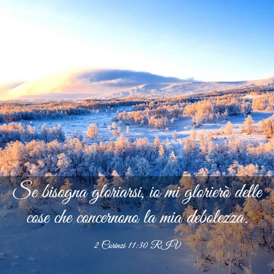 Picture 03 - 2 Corinzi 11:30 RIV - Se bisogna gloriarsi, io mi glorierò delle cose - Bible Verse Picture