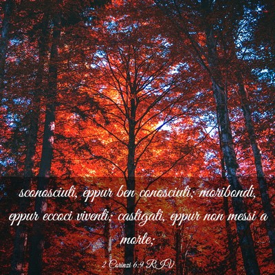 Picture 03 - 2 Corinzi 6:9 RIV - sconosciuti, eppur ben conosciuti; moribondi, - Bible Verse Picture