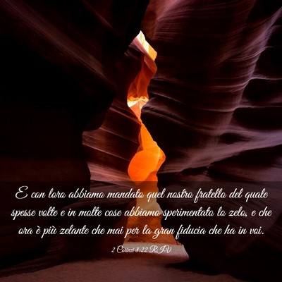 Picture 03 - 2 Corinzi 8:22 RIV - E con loro abbiamo mandato quel nostro fratello - Bible Verse Picture