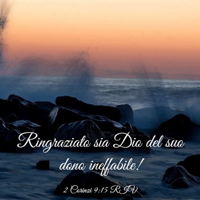 Picture 03 - 2 Corinzi 9:15 RIV - Ringraziato sia Dio del suo dono - Bible Verse Picture