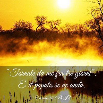 Picture 03 - 2 Cronache 10:5 RIV - “Tornate da me fra tre giorni”. E il popolo - Bible Verse Picture