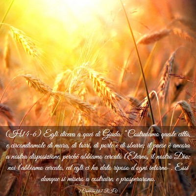 Picture 03 - 2 Cronache 14:7 RIV - (H14-6) Egli diceva a quei di Giuda: - Bible Verse Picture