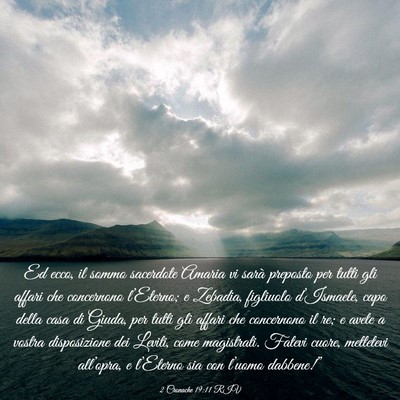 Picture 03 - 2 Cronache 19:11 RIV - Ed ecco, il sommo sacerdote Amaria vi sarà - Bible Verse Picture