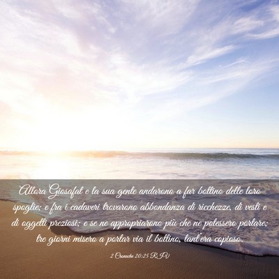 Picture 03 - 2 Cronache 20:25 RIV - Allora Giosafat e la sua gente andarono a far - Bible Verse Picture