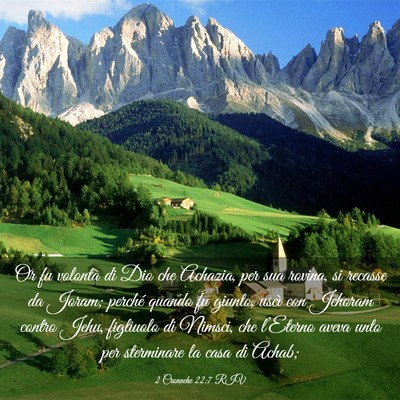 Picture 03 - 2 Cronache 22:7 RIV - Or fu volontà di Dio che Achazia, per sua - Bible Verse Picture