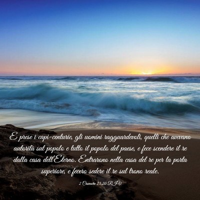 Picture 03 - 2 Cronache 23:20 RIV - E prese i capi-centurie, gli uomini - Bible Verse Picture