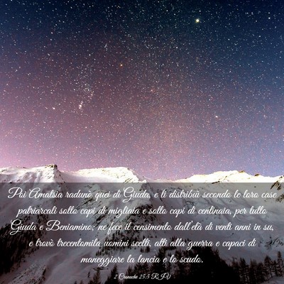 Picture 03 - 2 Cronache 25:5 RIV - Poi Amatsia radunò quei di Giuda, e li - Bible Verse Picture