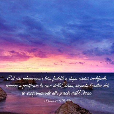 Picture 03 - 2 Cronache 29:15 RIV - Ed essi adunarono i loro fratelli e, dopo essersi - Bible Verse Picture