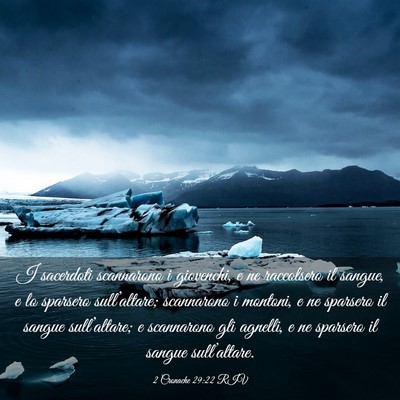 Picture 03 - 2 Cronache 29:22 RIV - I sacerdoti scannarono i giovenchi, e ne - Bible Verse Picture
