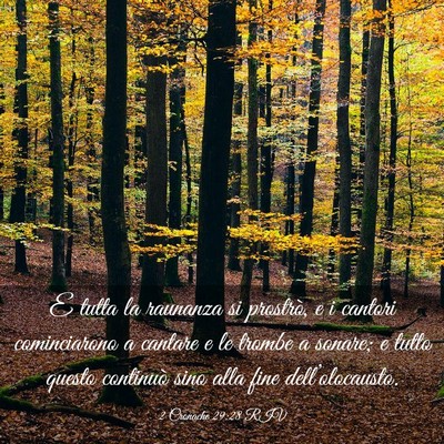 Picture 03 - 2 Cronache 29:28 RIV - E tutta la raunanza si prostrò, e i cantori - Bible Verse Picture