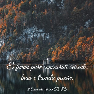 Picture 03 - 2 Cronache 29:33 RIV - E furon pure consacrati seicento buoi e tremila - Bible Verse Picture