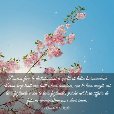 Picture 03 - 2 Cronache 31:18 RIV - Dovean fare le distribuzioni a quelli di tutta la - Bible Verse Picture
