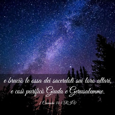 Picture 03 - 2 Cronache 34:5 RIV - e bruciò le ossa dei sacerdoti sui loro altari, - Bible Verse Picture