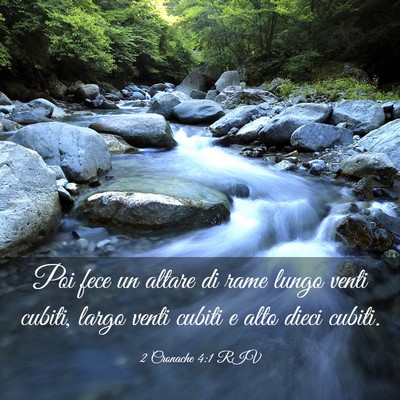 Picture 03 - 2 Cronache 4:1 RIV - Poi fece un altare di rame lungo venti cubiti, - Bible Verse Picture