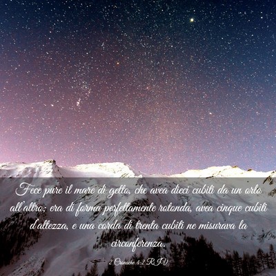 Picture 03 - 2 Cronache 4:2 RIV - Fece pure il mare di getto, che avea dieci cubiti - Bible Verse Picture