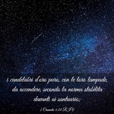 Picture 03 - 2 Cronache 4:20 RIV - i candelabri d’oro puro, con le loro lampade, - Bible Verse Picture