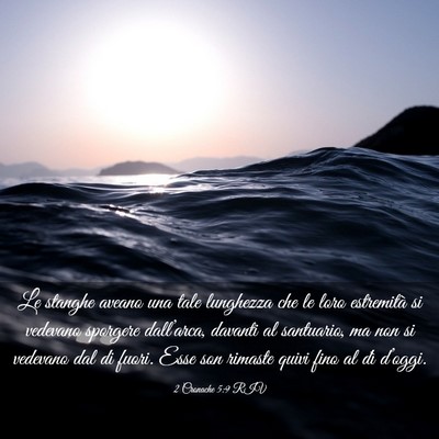 Picture 03 - 2 Cronache 5:9 RIV - Le stanghe aveano una tale lunghezza che le loro - Bible Verse Picture