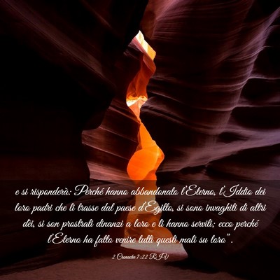 Picture 03 - 2 Cronache 7:22 RIV - e si risponderà: Perché hanno abbandonato - Bible Verse Picture