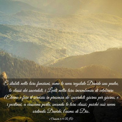 Picture 03 - 2 Cronache 8:14 RIV - E stabilì nelle loro funzioni, come le avea - Bible Verse Picture
