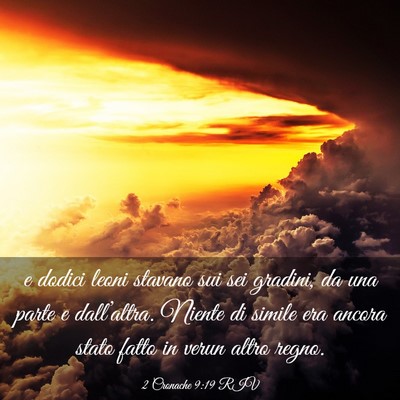 Picture 03 - 2 Cronache 9:19 RIV - e dodici leoni stavano sui sei gradini, da una - Bible Verse Picture