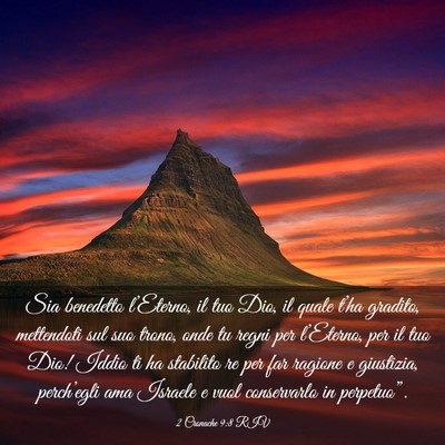 Picture 03 - 2 Cronache 9:8 RIV - Sia benedetto l’Eterno, il tuo Dio, il quale - Bible Verse Picture