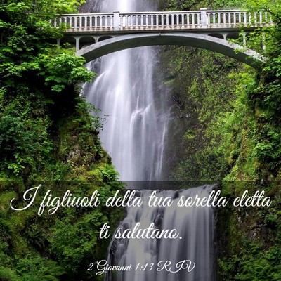 Picture 03 - 2 Giovanni 1:13 RIV - I figliuoli della tua sorella eletta ti - Bible Verse Picture