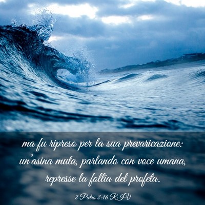 Picture 03 - 2 Pietro 2:16 RIV - ma fu ripreso per la sua prevaricazione: - Bible Verse Picture