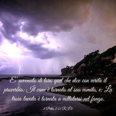 Picture 03 - 2 Pietro 2:22 RIV - E’ avvenuto di loro quel che dice con verità - Bible Verse Picture