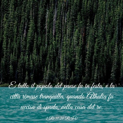 Picture 03 - 2 Re 11:20 RIV - E tutto il popolo del paese fu in festa, e la - Bible Verse Picture