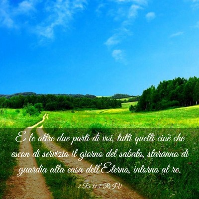 Picture 03 - 2 Re 11:7 RIV - E le altre due parti di voi, tutti quelli cioè - Bible Verse Picture
