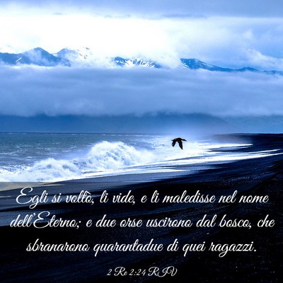 Picture 03 - 2 Re 2:24 RIV - Egli si voltò, li vide, e li maledisse nel nome - Bible Verse Picture
