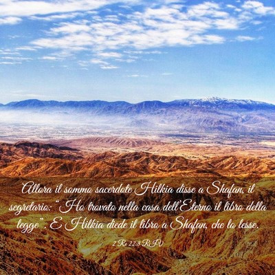 Picture 03 - 2 Re 22:8 RIV - Allora il sommo sacerdote Hilkia disse a Shafan, - Bible Verse Picture