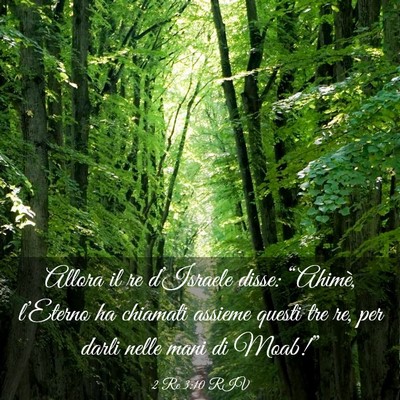 Picture 03 - 2 Re 3:10 RIV - Allora il re d’Israele disse: “Ahimè, - Bible Verse Picture