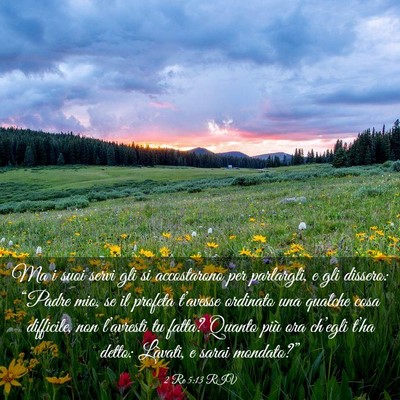 Picture 03 - 2 Re 5:13 RIV - Ma i suoi servi gli si accostarono per parlargli, - Bible Verse Picture