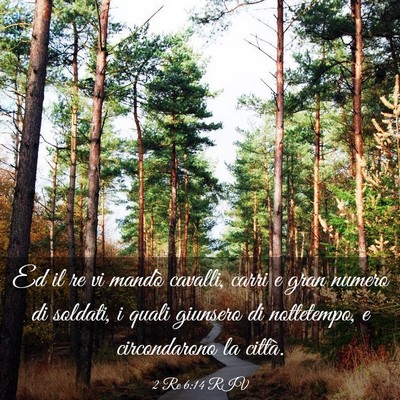 Picture 03 - 2 Re 6:14 RIV - Ed il re vi mandò cavalli, carri e gran numero - Bible Verse Picture