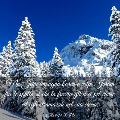 Picture 03 - 2 Re 9:24 RIV - Ma Jehu impugnò l’arco e colpì Joram fra le - Bible Verse Picture