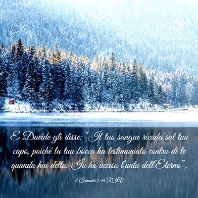 Picture 03 - 2 Samuele 1:16 RIV - E Davide gli disse: “Il tuo sangue ricada sul - Bible Verse Picture