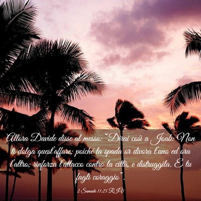 Picture 03 - 2 Samuele 11:25 RIV - Allora Davide disse al messo: “Dirai così a - Bible Verse Picture