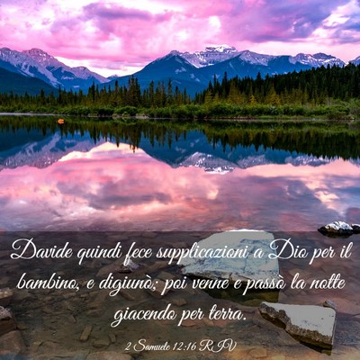 Picture 03 - 2 Samuele 12:16 RIV - Davide quindi fece supplicazioni a Dio per il - Bible Verse Picture