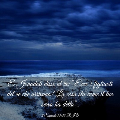Picture 03 - 2 Samuele 13:35 RIV - E Jonadab disse al re: “Ecco i figliuoli del re - Bible Verse Picture