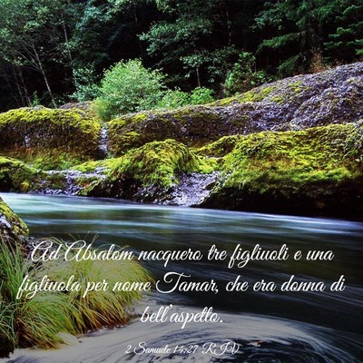 Picture 03 - 2 Samuele 14:27 RIV - Ad Absalom nacquero tre figliuoli e una figliuola - Bible Verse Picture