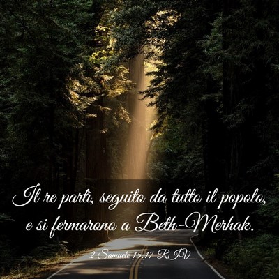 Picture 03 - 2 Samuele 15:17 RIV - Il re partì, seguito da tutto il popolo, e si - Bible Verse Picture
