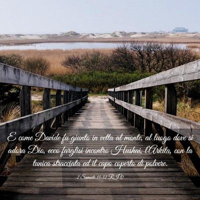 Picture 03 - 2 Samuele 15:32 RIV - E come Davide fu giunto in vetta al monte, al - Bible Verse Picture