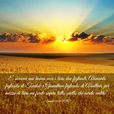 Picture 03 - 2 Samuele 15:36 RIV - E siccome essi hanno seco i loro due figliuoli, - Bible Verse Picture