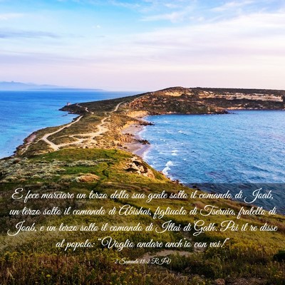 Picture 03 - 2 Samuele 18:2 RIV - E fece marciare un terzo della sua gente sotto il - Bible Verse Picture