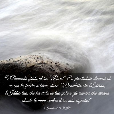 Picture 03 - 2 Samuele 18:28 RIV - E Ahimaats gridò al re: “Pace!” E, - Bible Verse Picture