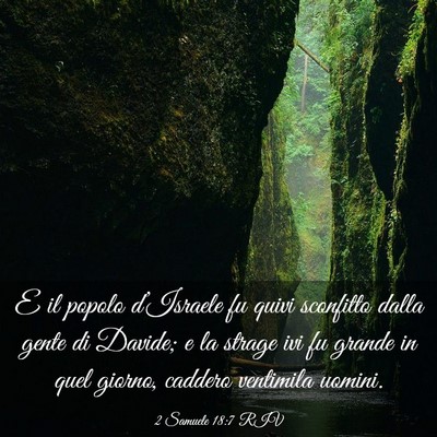 Picture 03 - 2 Samuele 18:7 RIV - E il popolo d’Israele fu quivi sconfitto dalla - Bible Verse Picture