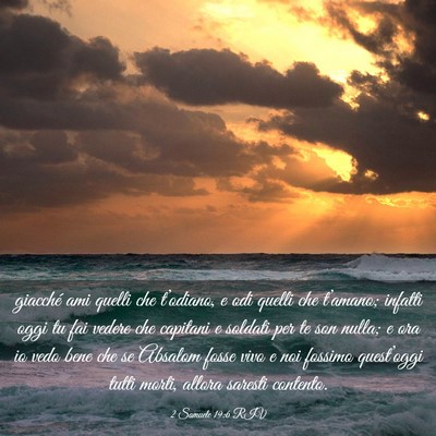 Picture 03 - 2 Samuele 19:6 RIV - giacché ami quelli che t’odiano, e odi quelli - Bible Verse Picture